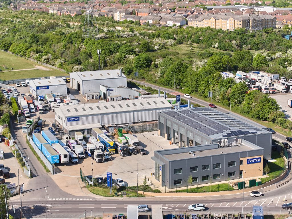 About us 15 Arial photograph of The Spectrum VR Group bodyshop in Thurrock, Essex